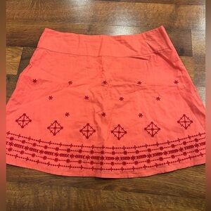 Prana Womens Embroidered Cotton Savvy Skirt Color Pink Size 8, 100% Cotton